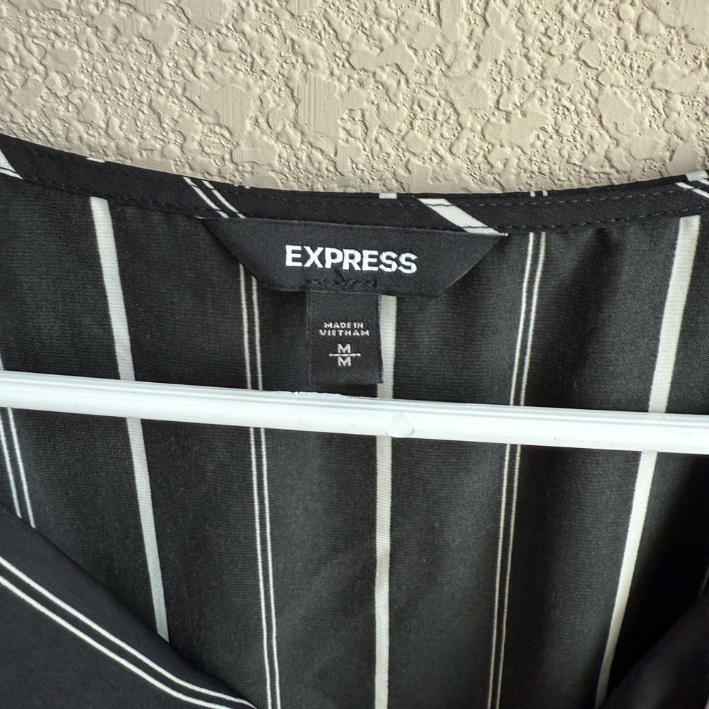 Express Striped Ruffle Wrap Dress - Picture 4 of 6
